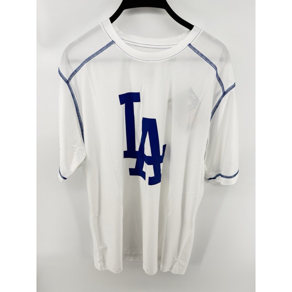 MLB LA Dodgers White Classic Logo Adult Stitches Jersey Shirt  Size L NWT